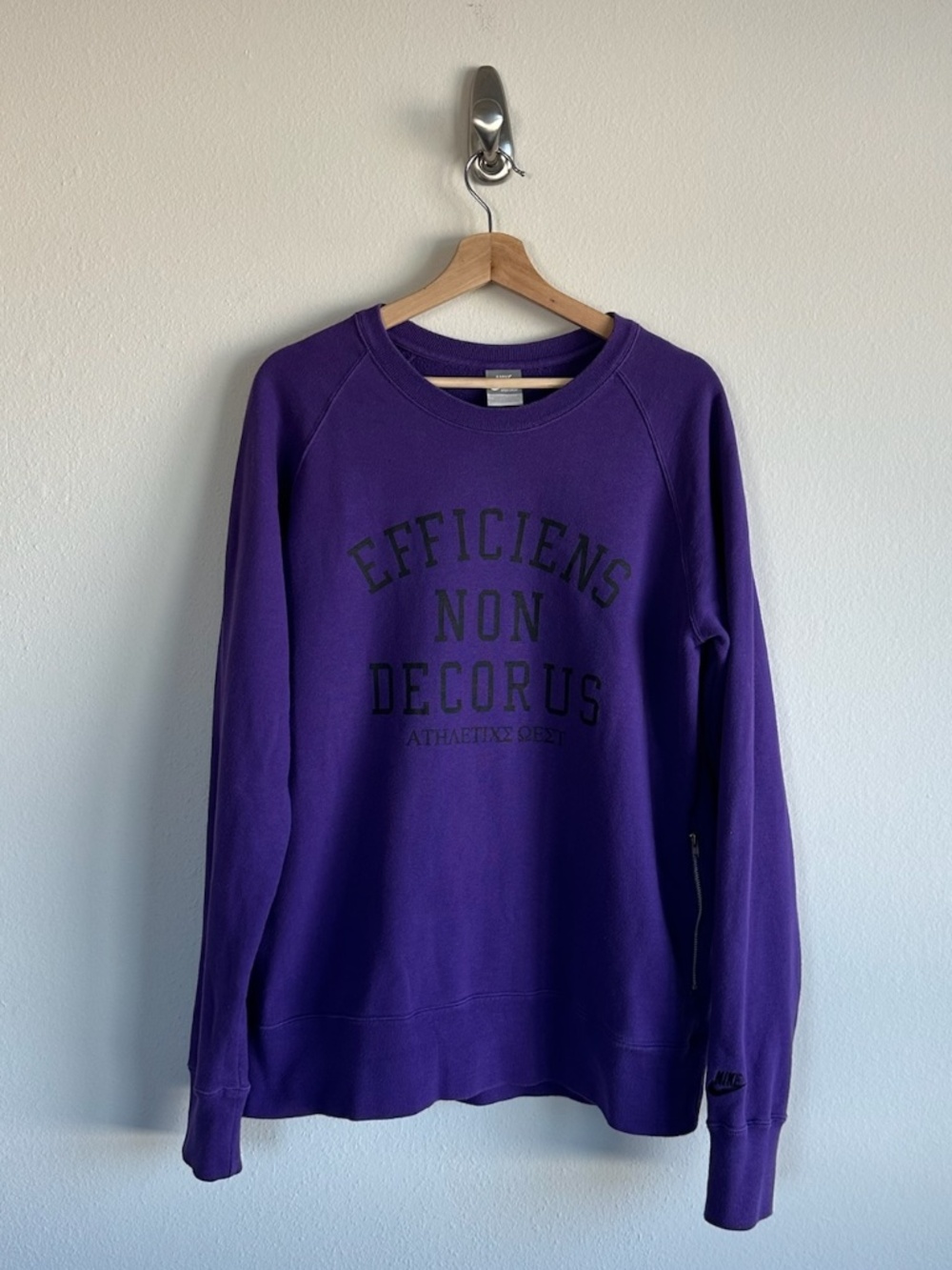 Vintage Nike Efficiens Non Decorus Purple Crewneck Sweatshirt  Sz Large
